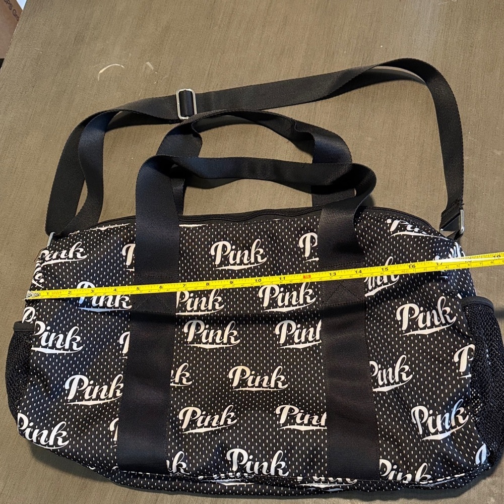 PINK Victoria's Secret Black and White Logo Duffel